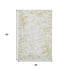 5' X 8' Gold And Ivory Abstract Washable Area Rug With UV Protection