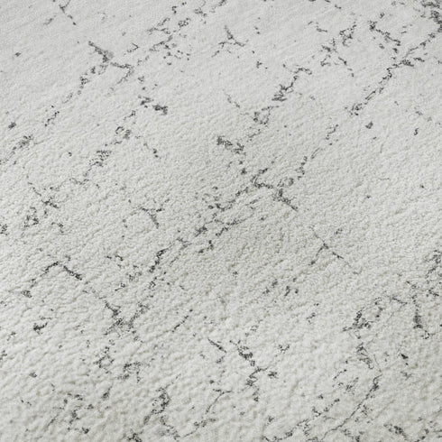 5' X 8' Gray And Ivory Abstract Washable Area Rug With UV Protection