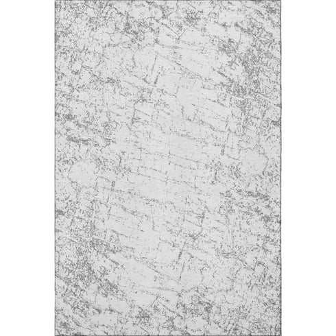 5' X 8' Gray And Ivory Abstract Washable Area Rug With UV Protection