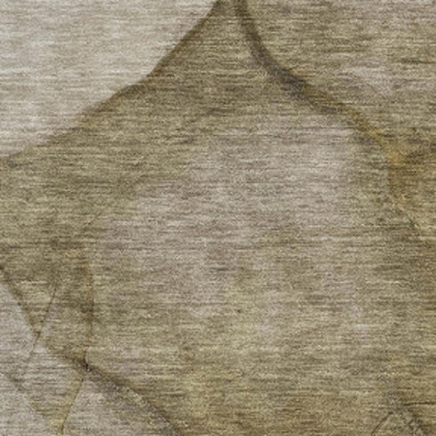 9' X 12' Brown Ivory And Beige Abstract Washable Area Rug With UV Protection