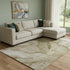 9' X 12' Brown Ivory And Beige Abstract Washable Area Rug With UV Protection
