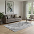 5' X 8' Gray And Ivory Abstract Washable Area Rug With UV Protection
