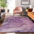 8' X 10' Purple And Ivory Abstract Washable Area Rug With UV Protection