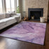 8' X 10' Purple And Ivory Abstract Washable Area Rug With UV Protection