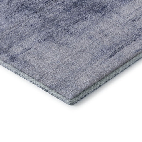 8' X 10' Navy Blue And Ivory Abstract Washable Area Rug With UV Protection