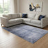 8' X 10' Navy Blue And Ivory Abstract Washable Area Rug With UV Protection