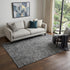 9' X 12' Charcoal And Silver Floral Washable Area Rug With UV Protection