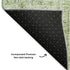 9' X 12' Green And Ivory Floral Washable Area Rug With UV Protection