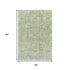 9' X 12' Green And Ivory Floral Washable Area Rug With UV Protection