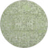 9' X 12' Green And Ivory Floral Washable Area Rug With UV Protection