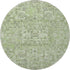 9' X 12' Green And Ivory Floral Washable Area Rug With UV Protection