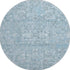 9' X 12' Sky Blue And Ivory Floral Washable Area Rug With UV Protection