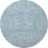 9' X 12' Sky Blue And Ivory Floral Washable Area Rug With UV Protection