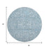 9' X 12' Sky Blue And Ivory Floral Washable Area Rug With UV Protection