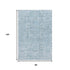 9' X 12' Sky Blue And Ivory Floral Washable Area Rug With UV Protection