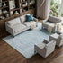 9' X 12' Sky Blue And Ivory Floral Washable Area Rug With UV Protection