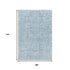 9' X 12' Sky Blue And Ivory Floral Washable Area Rug With UV Protection