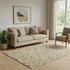 5' X 8' Beige Red And Salmon Geometric Washable Area Rug With UV Protection