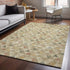9' X 12' Beige Red And Salmon Geometric Washable Area Rug With UV Protection