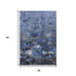 5' X 8' Blue Ivory And Gray Floral Washable Area Rug With UV Protection