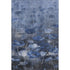 8' X 10' Blue Ivory And Gray Floral Washable Area Rug With UV Protection