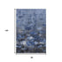 8' X 10' Blue Ivory And Gray Floral Washable Area Rug With UV Protection