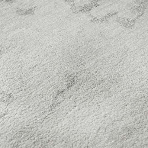 5' X 8' Silver Gold And Ivory Abstract Washable Area Rug With UV Protection