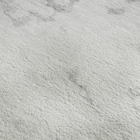 5' X 8' Silver Gold And Ivory Abstract Washable Area Rug With UV Protection