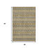 5' X 8' Gold Blue And Ivory Floral Medallion Washable Area Rug With UV Protection