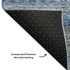 10' X 14' Navy Blue Gray And Ivory Floral Medallion Washable Area Rug With UV Protection