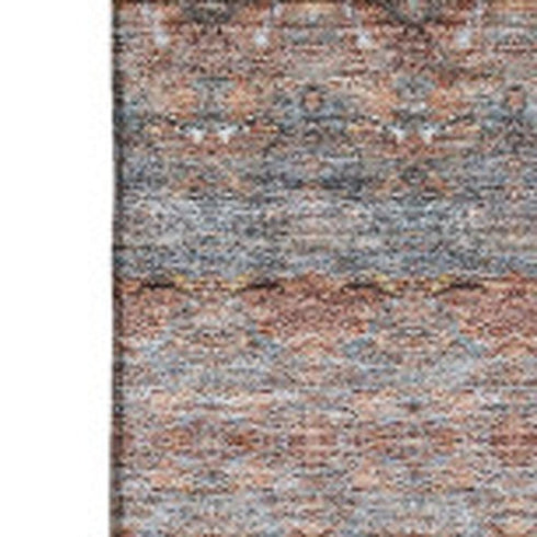 3' X 5' Chili Red Gray And Ivory Floral Medallion Washable Area Rug With UV Protection