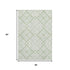 5' X 8' Mint Green And Ivory Geometric Washable Area Rug With UV Protection
