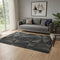 5' X 8' Black And Ivory Geometric Washable Area Rug With UV Protection