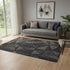 5' X 8' Black And Ivory Geometric Washable Area Rug With UV Protection