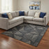 8' X 10' Black And Ivory Geometric Washable Area Rug With UV Protection