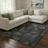 9' X 12' Black And Ivory Geometric Washable Area Rug With UV Protection