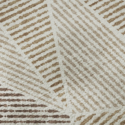 5' X 8' Brown And Beige Geometric Washable Area Rug With UV Protection
