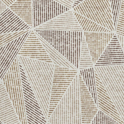 8' X 10' Brown And Beige Geometric Washable Area Rug With UV Protection