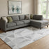 8' X 10' Gray And Silver Geometric Washable Area Rug With UV Protection