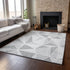 8' X 10' Gray And Silver Geometric Washable Area Rug With UV Protection