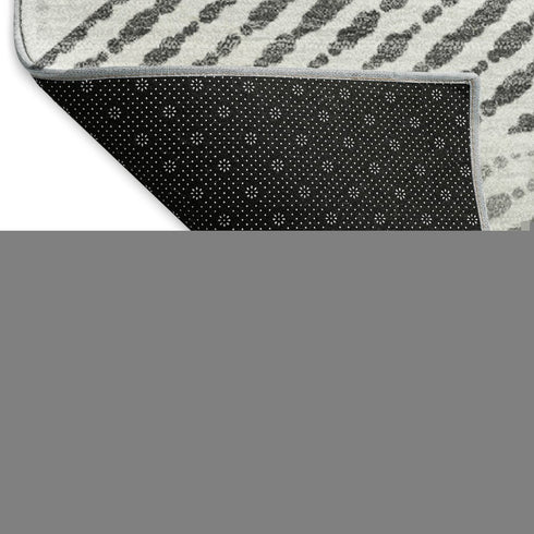 9' X 12' Gray And Silver Geometric Washable Area Rug With UV Protection