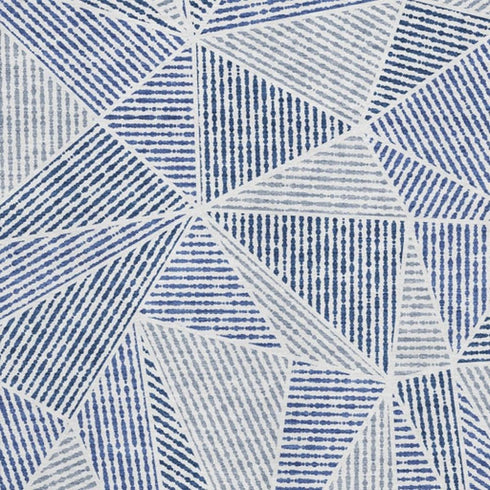 8' X 10' Navy Blue And Ivory Geometric Washable Area Rug With UV Protection
