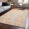 8' X 10' Orange And Gray Geometric Washable Area Rug With UV Protection