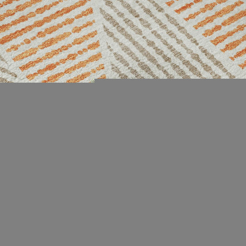 8' X 10' Orange And Gray Geometric Washable Area Rug With UV Protection