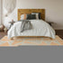 8' X 10' Orange And Gray Geometric Washable Area Rug With UV Protection