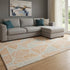 8' X 10' Orange And Gray Geometric Washable Area Rug With UV Protection