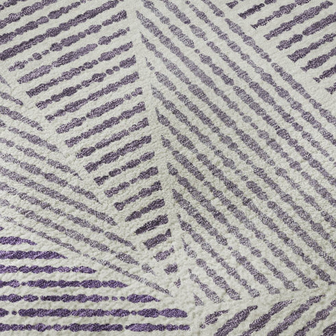 5' X 8' Purple And Silver Geometric Washable Area Rug With UV Protection