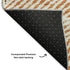 8' Terra Cotta And Beige Geometric Washable Round Rug With UV Protection