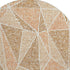 8' Terra Cotta And Beige Geometric Washable Round Rug With UV Protection