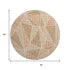 8' Terra Cotta And Beige Geometric Washable Round Rug With UV Protection